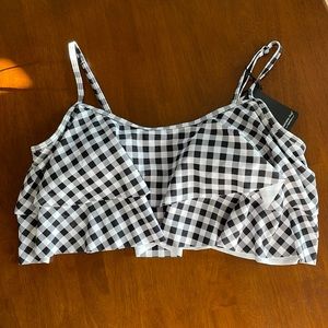 Checkered bathing suit bikini top